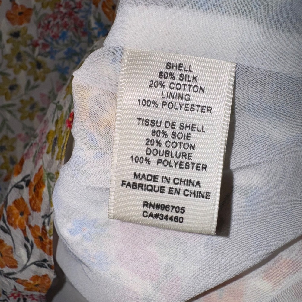Rebecca Taylor Sz 2 Floral Long Sleeve Blouse Boho Cottagecore Romantic Top chic - Picture 4 of 5